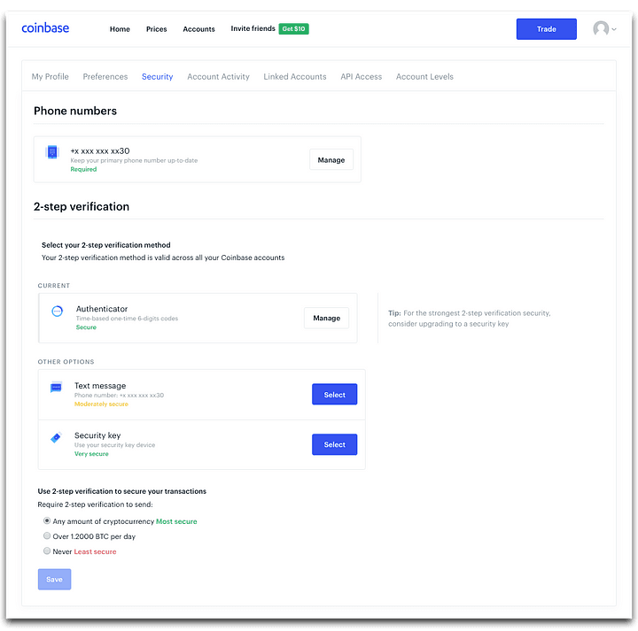 Most crypto wallets that require email addresses also support 2-step verification